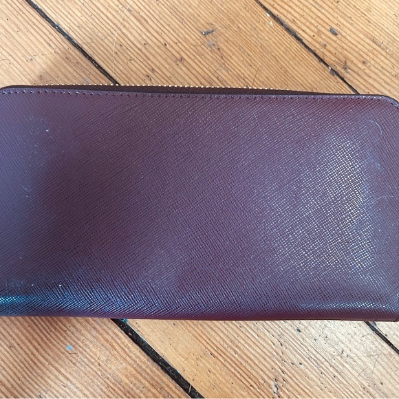 Kate Spade Burgundy Rose Smoke Pink Large Continental Wallet - Picture 3 of 5